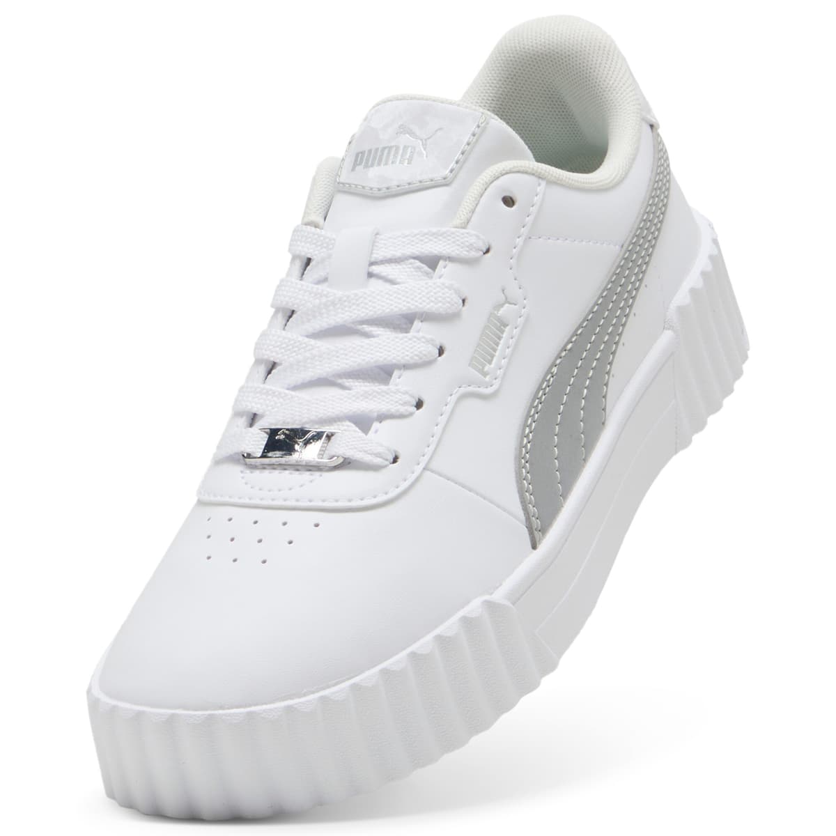 PUMA Carina 3.0 Day Night sneakers voor Dames, Wit/Zilver, Maat 39 thumbnail 2