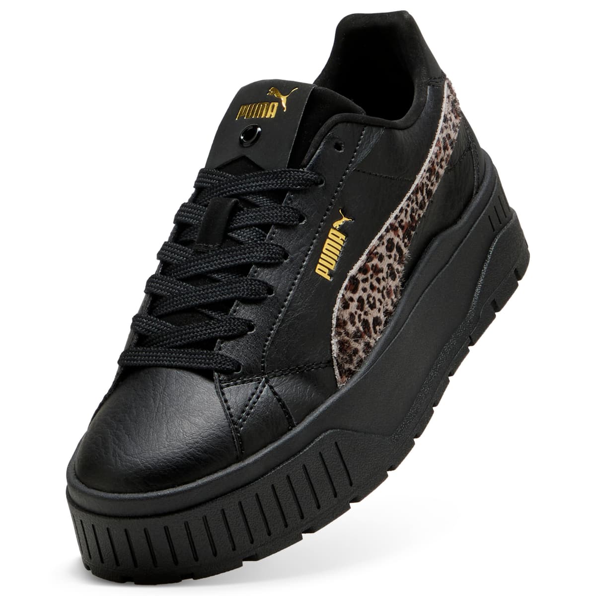 PUMA Karmen II Animal Flair sneakers voor Dames, Zwart/Grijs, Maat 39 thumbnail 2