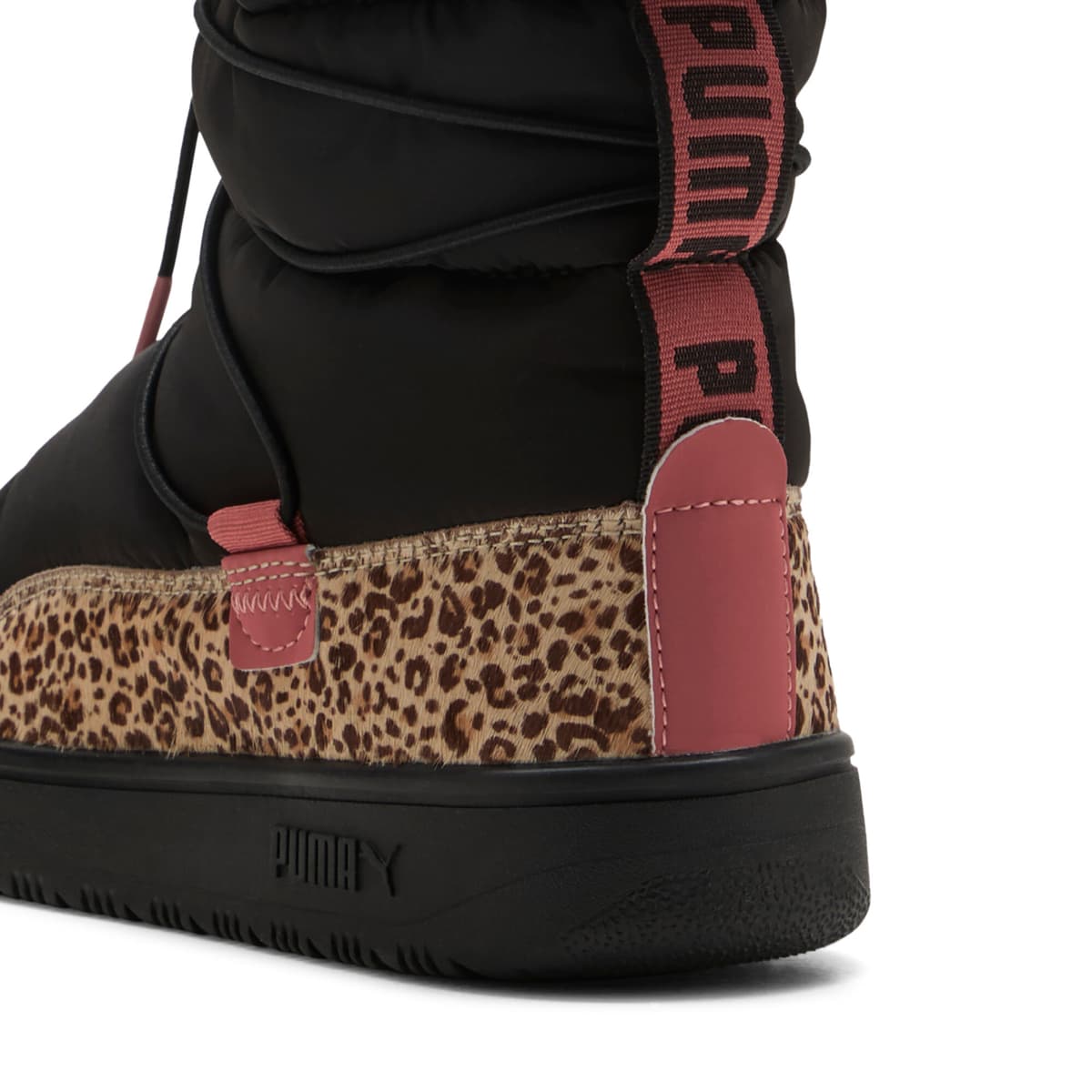 PUMA Snowbae Animal Flair laarzen voor Dames, Roze/Zwart/Bruin, Maat 38,5 thumbnail 5