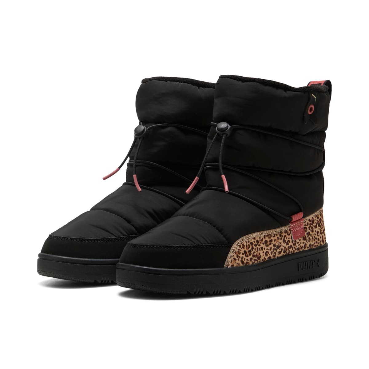 PUMA Snowbae Animal Flair laarzen voor Dames, Roze/Zwart/Bruin, Maat 38,5 thumbnail 6