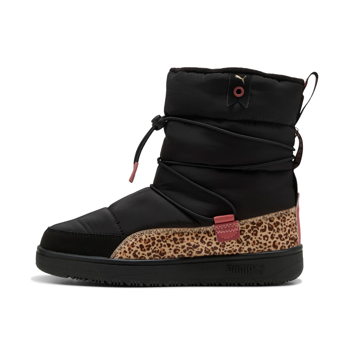 PUMA Snowbae Animal Flair laarzen voor Dames, Roze/Zwart/Bruin, Maat 38,5