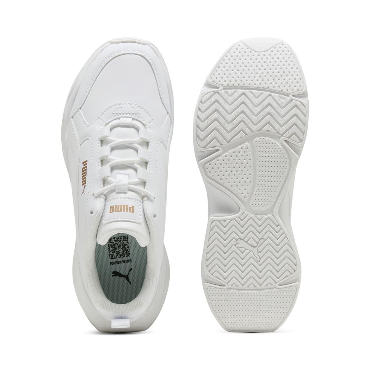 PUMA Cassia 2.0 sneakers voor Dames, Wit/Goud, Maat 37 thumbnail 4