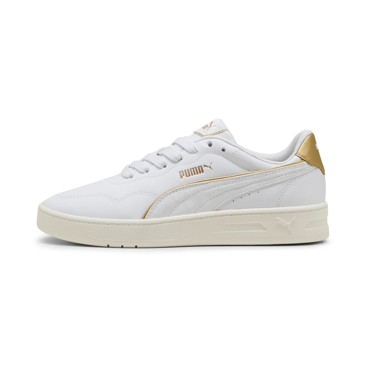 PUMA Court Lally Day Night sneakers voor Dames, Wit/Goud, Maat 36