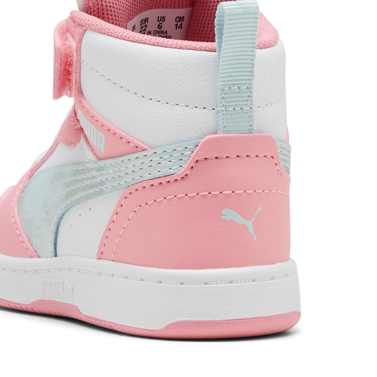 PUMA Rebound V6 Mid Space Belle sneakers voor Dames, Roze/Wit, Maat 20 thumbnail 5
