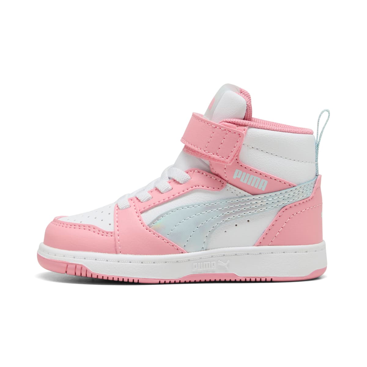 PUMA Rebound V6 Mid Space Belle sneakers voor Dames, Roze/Wit, Maat 20