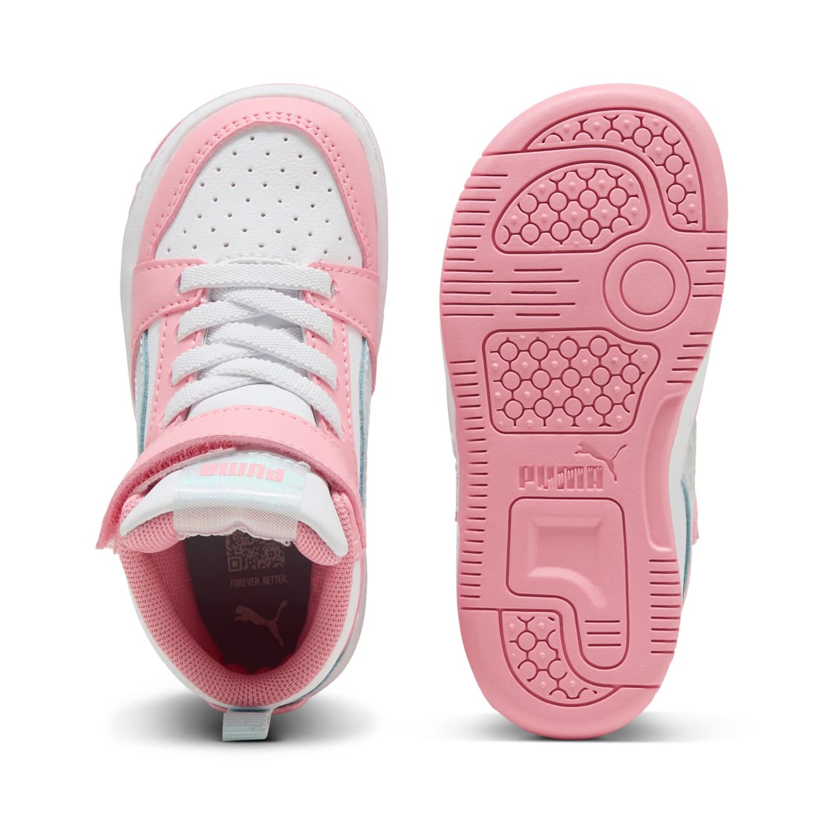 PUMA Rebound V6 Mid Space Belle sneakers voor Dames, Roze/Wit, Maat 20 thumbnail 4