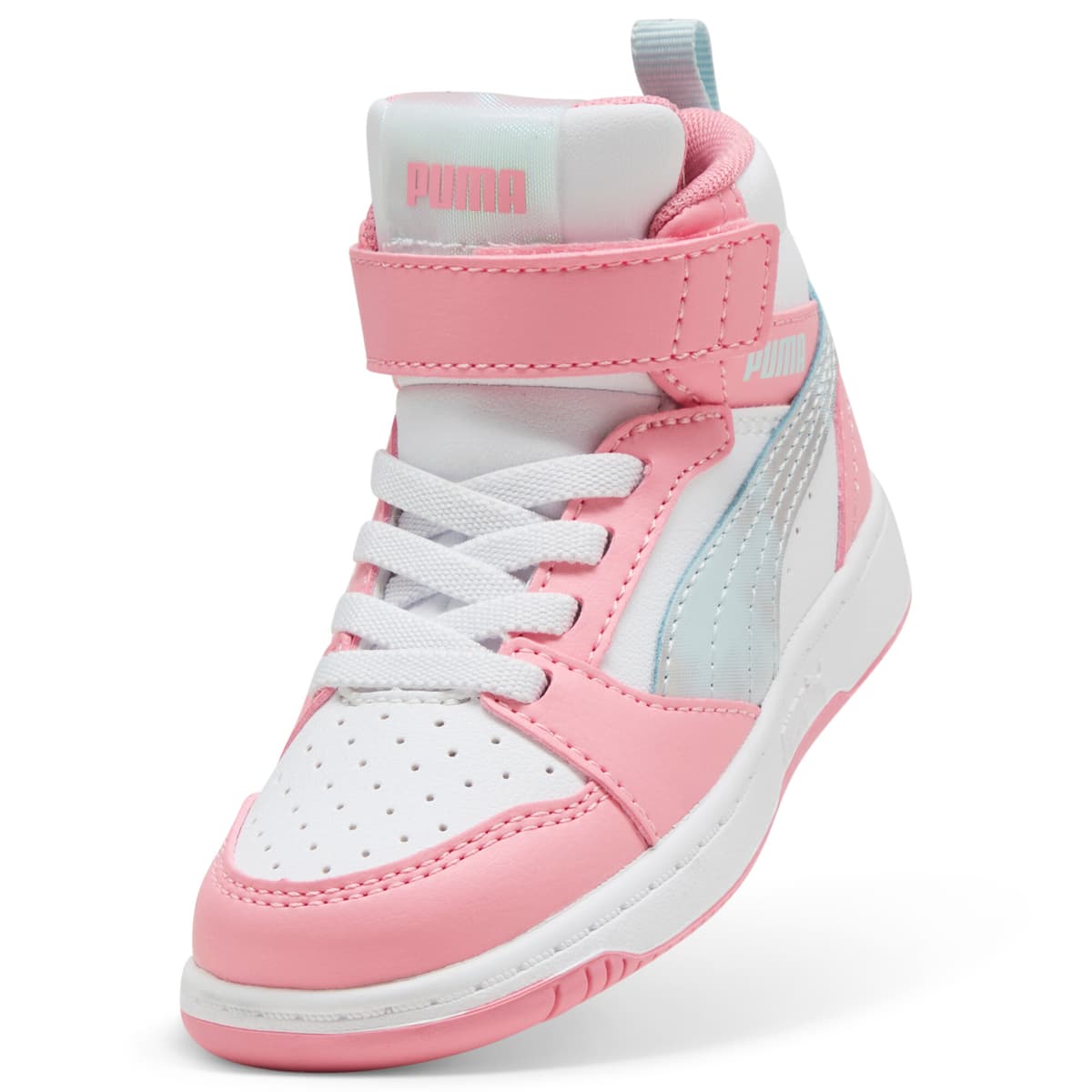 PUMA Rebound V6 Mid Space Belle sneakers voor Dames, Roze/Wit, Maat 20 thumbnail 2