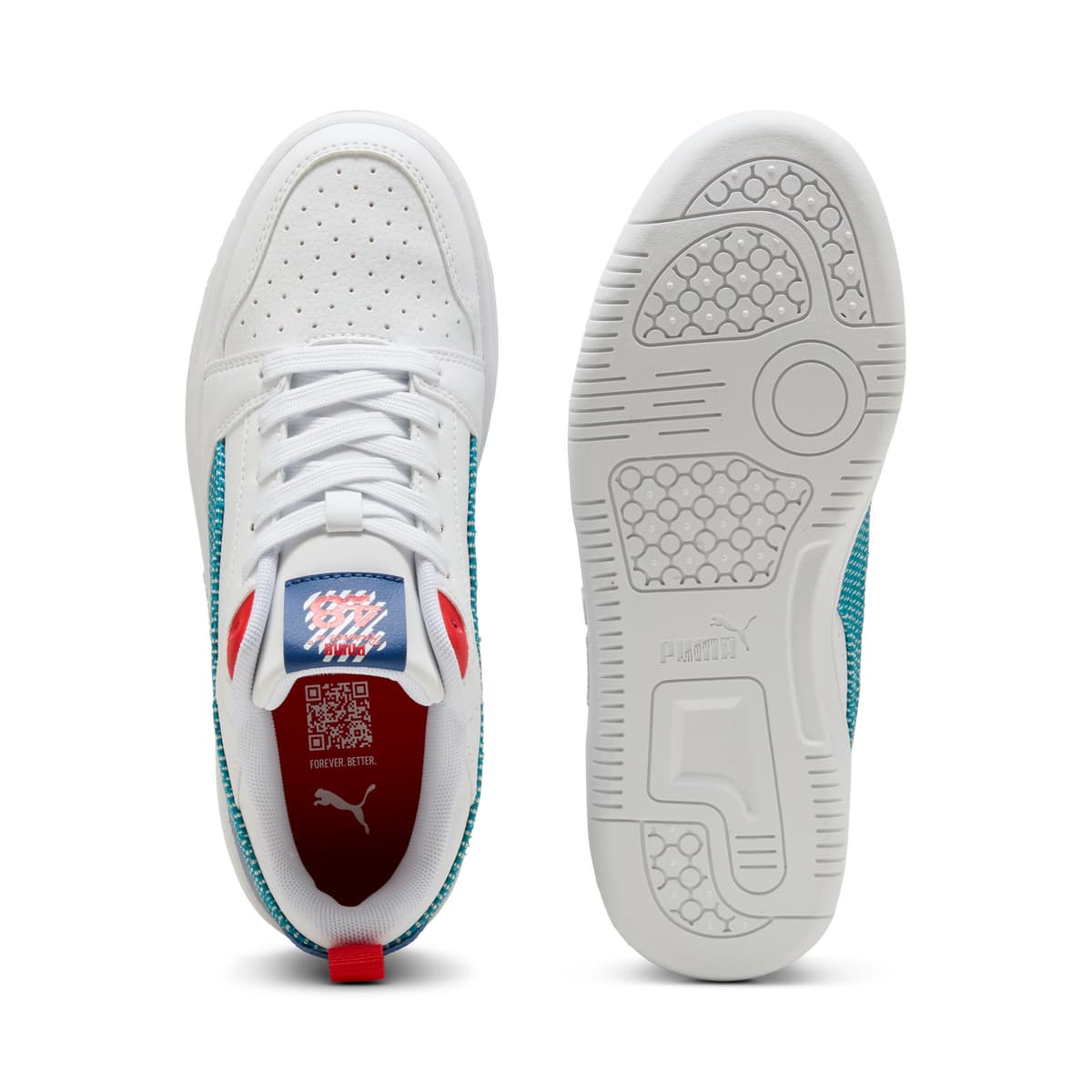 PUMA Rebound V6 Low Run Fun sneakers, Blauw/Wit, Maat 37 thumbnail 4