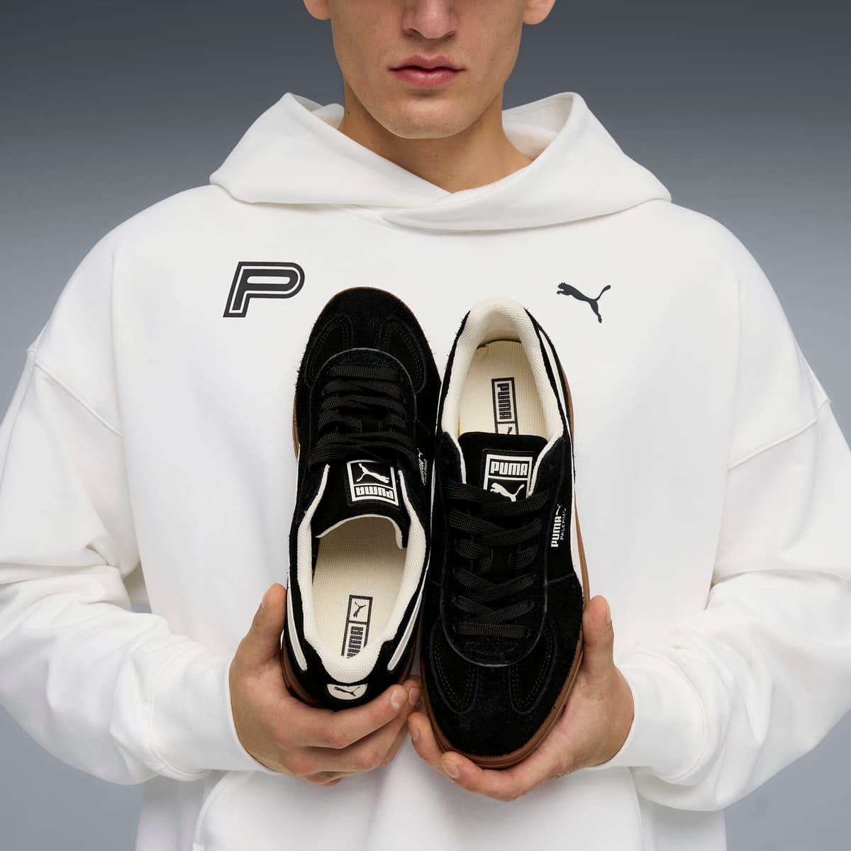 PUMA Palermo Alpino suÃ¨de sneakers, Zwart/Wit, Maat 46 thumbnail 8