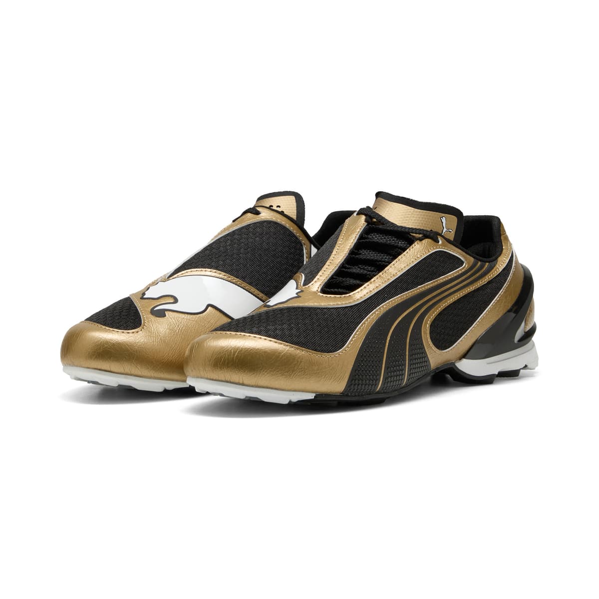 PUMA V-S1 Metallic uniseks sneakers, Zwart/Goud, Maat 47 thumbnail 6