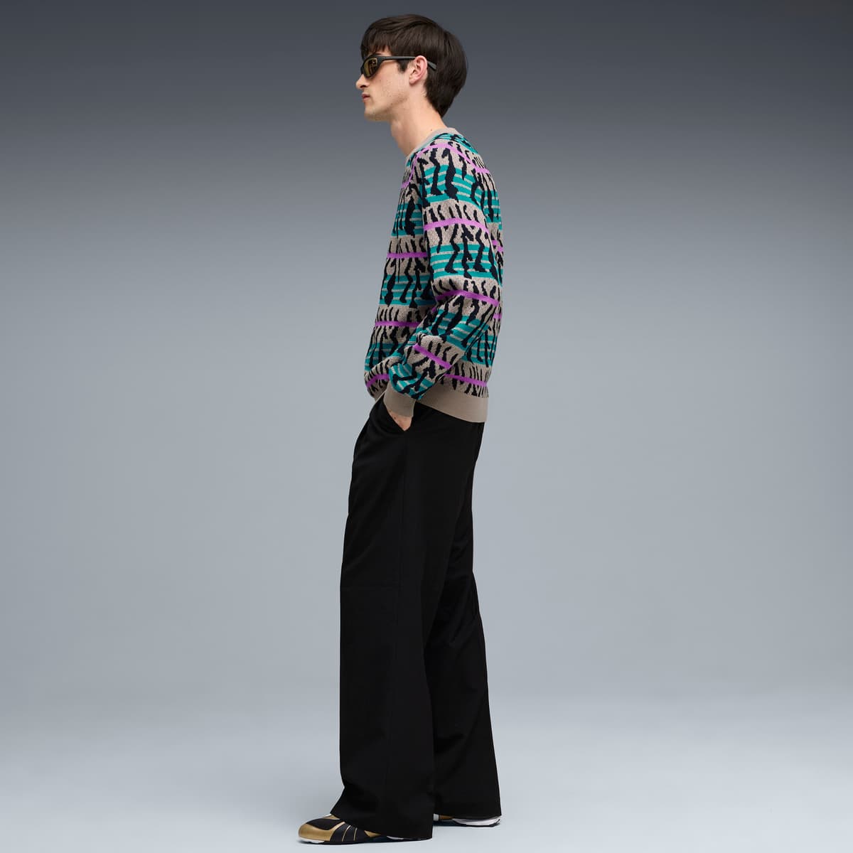 PUMA V-S1 Metallic uniseks sneakers, Zwart/Goud, Maat 47 thumbnail 7