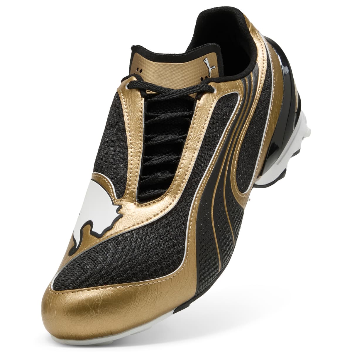PUMA V-S1 Metallic uniseks sneakers, Zwart/Goud, Maat 47 thumbnail 2