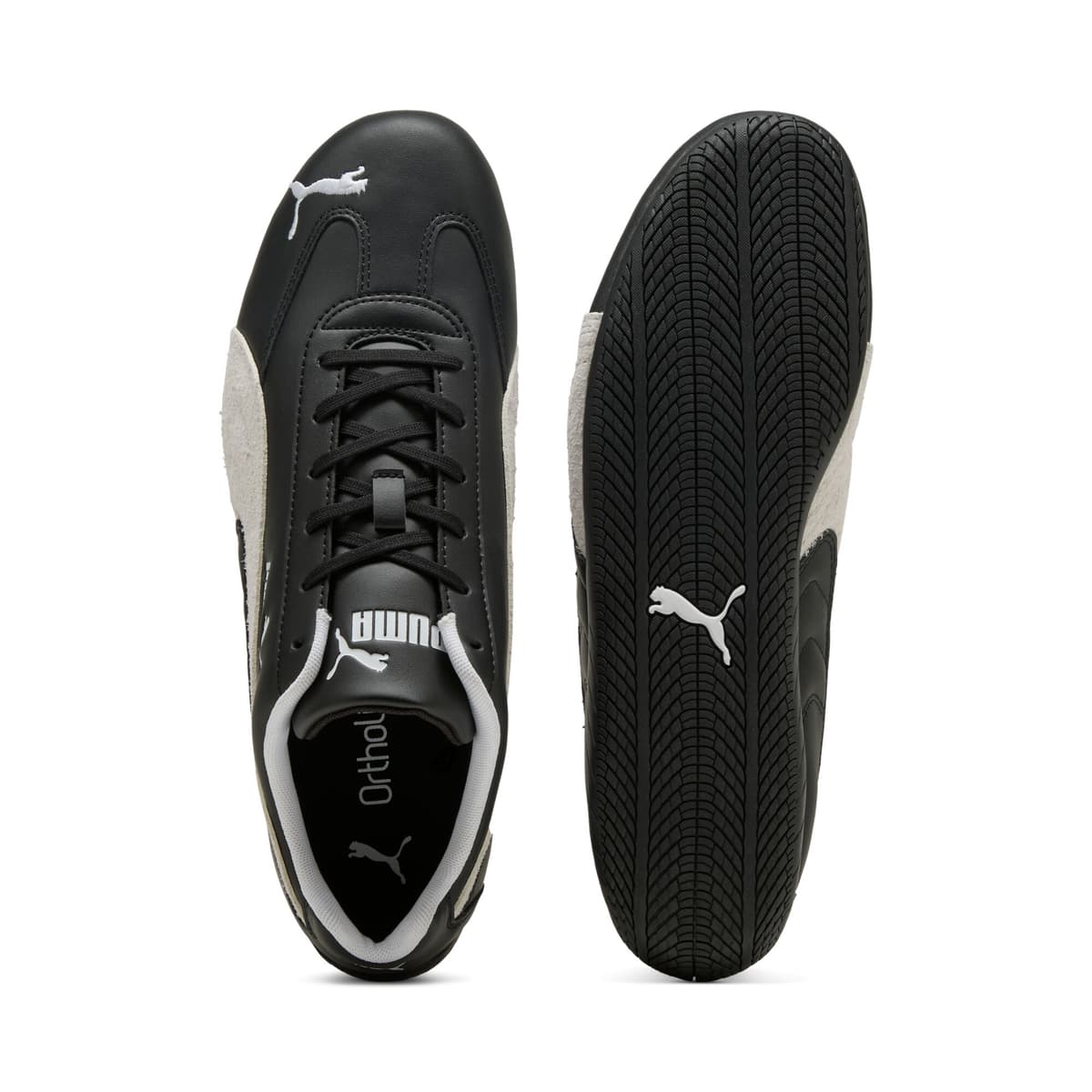 PUMA Speedcat uniseks leren sneakers, Zwart/Wit, Maat 43 thumbnail 4