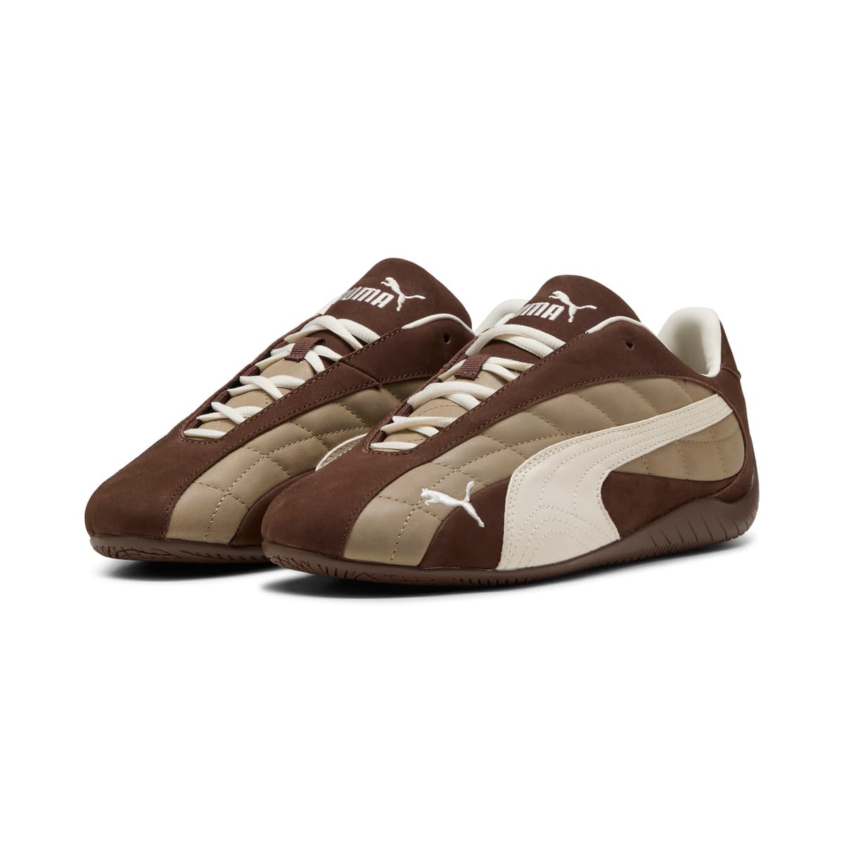 PUMA Speedcat Plus Gewatteerde Sneakers uniseks, Wit/Bruin, Maat 43 thumbnail 6