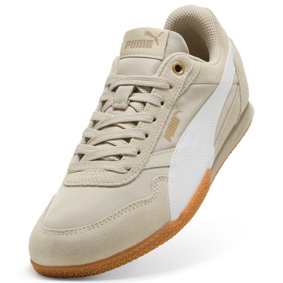 PUMA Bella Donna nylon sneakers voor Dames, Wit/Goud, Maat 37,5 thumbnail 2