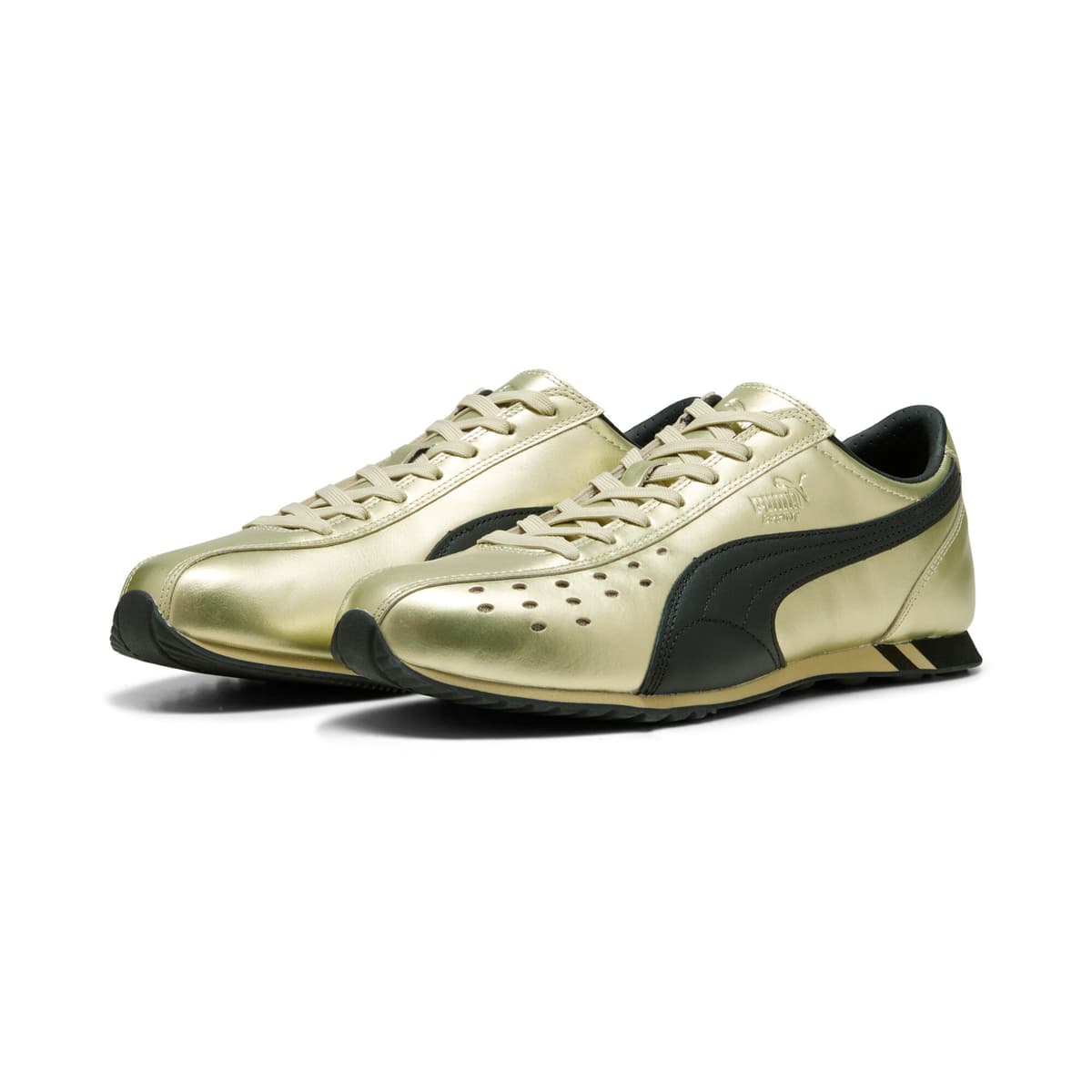 PUMA Sprint Metallic uniseks sneakers, Zwart/Goud, Maat 46 thumbnail 6