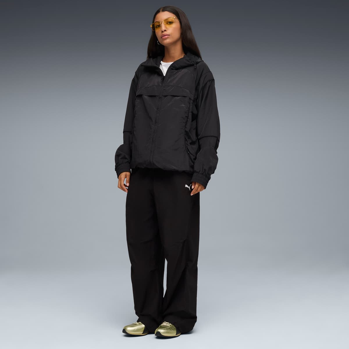 PUMA Sprint Metallic uniseks sneakers, Zwart/Goud, Maat 46 thumbnail 7