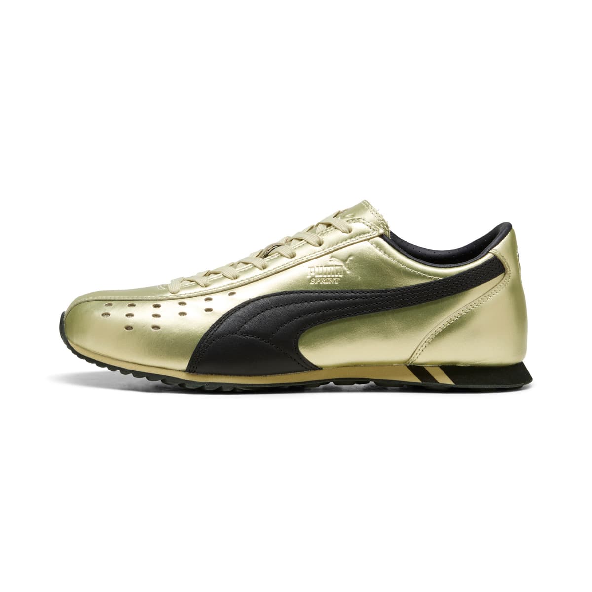 PUMA Sprint Metallic uniseks sneakers, Zwart/Goud, Maat 46