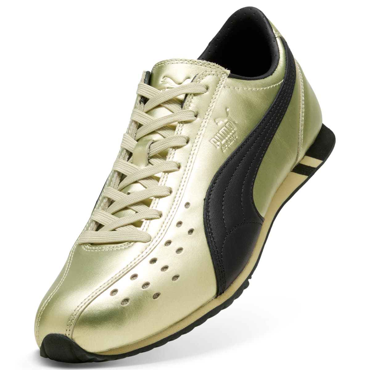 PUMA Sprint Metallic uniseks sneakers, Zwart/Goud, Maat 46 thumbnail 2