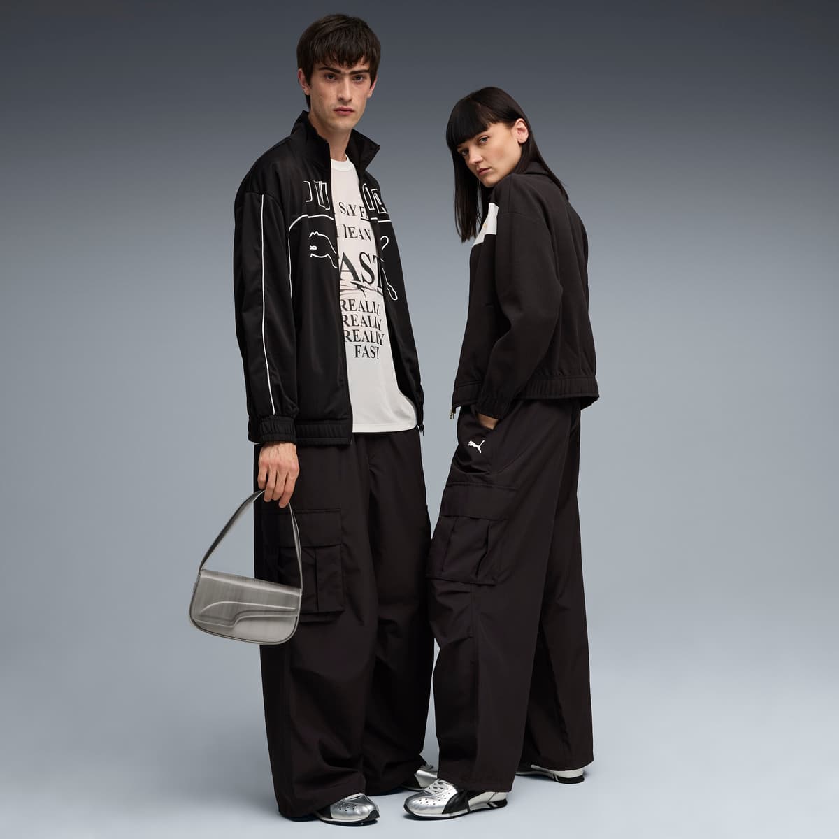 PUMA Sprint Metallic uniseks sneakers, Zwart/Zilver, Maat 44,5 thumbnail 7