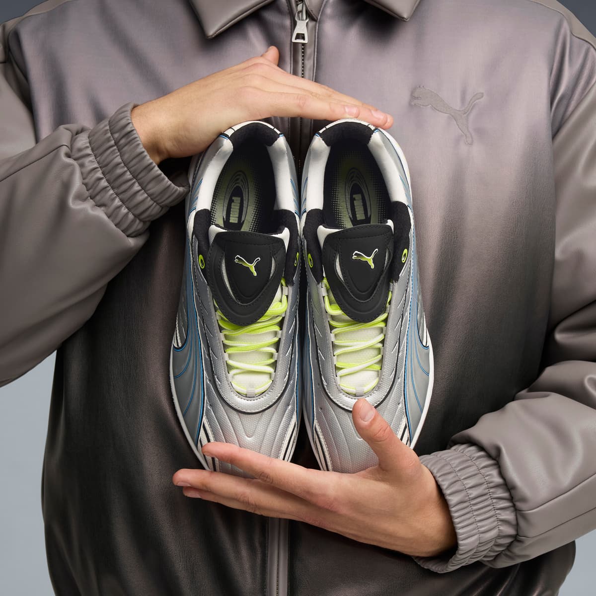 PUMA V-S2 Tekno sneakers, Wit/Zilver, Maat 48 thumbnail 9