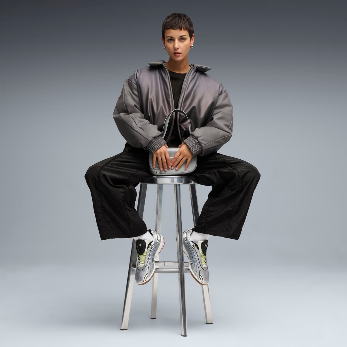 PUMA V-S2 Tekno sneakers, Wit/Zilver, Maat 48 thumbnail 8