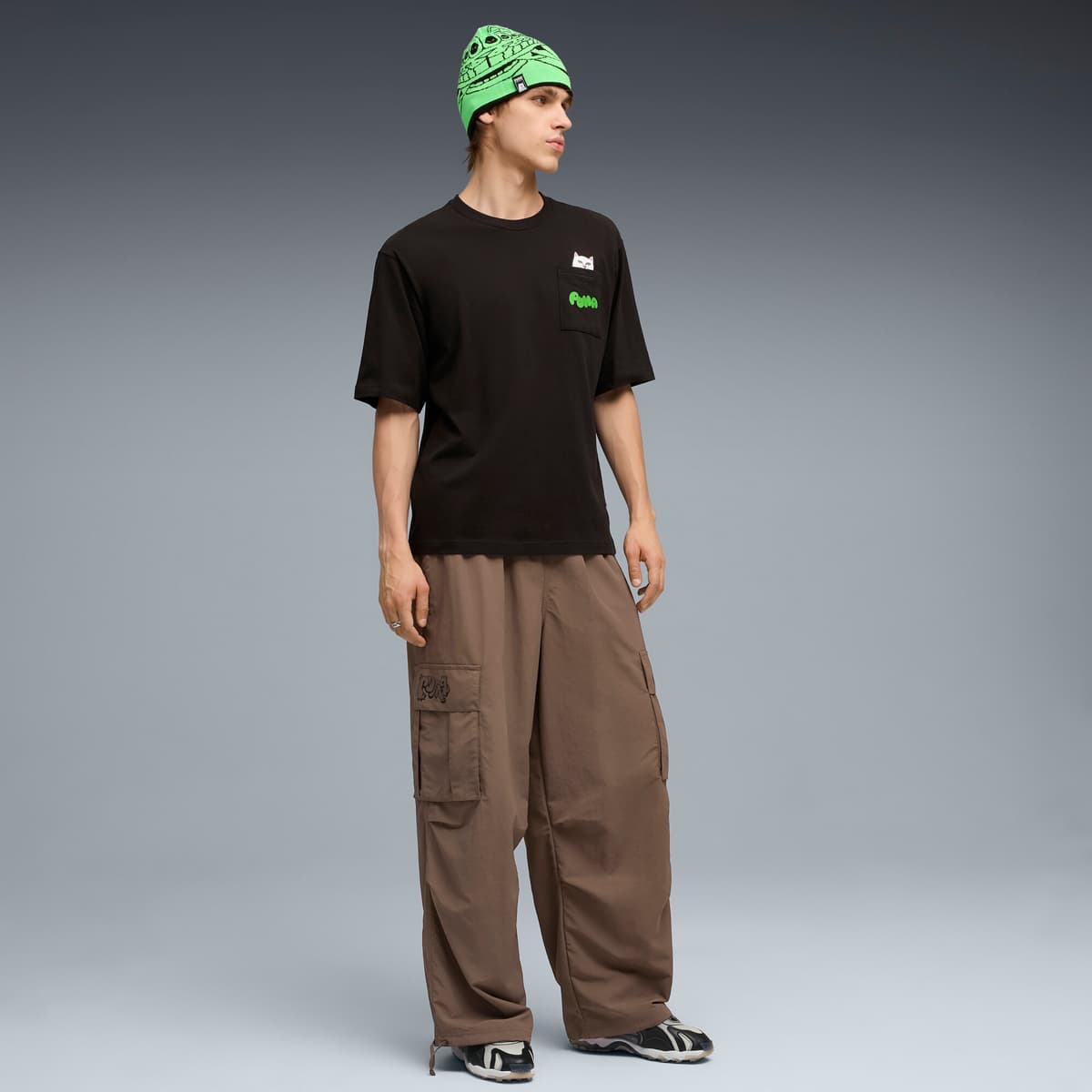 PUMA x RIPNDIP Inhale uniseks sneakers, Zwart/Zilver, Maat 46 thumbnail 8