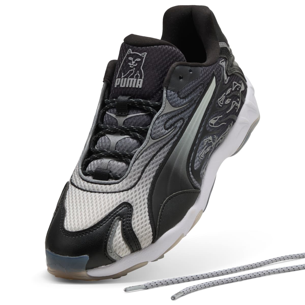 PUMA x RIPNDIP Inhale uniseks sneakers, Zwart/Zilver, Maat 46 thumbnail 3