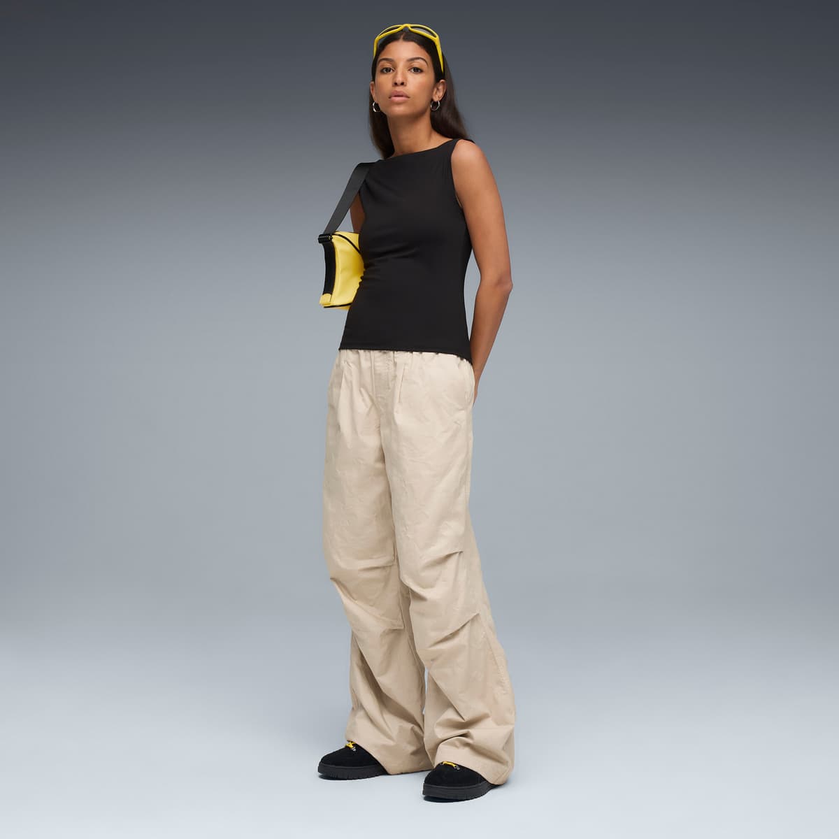 PUMA Palermo Alpino Fuzzy sneakers, Zwart/Geel, Maat 46 thumbnail 7