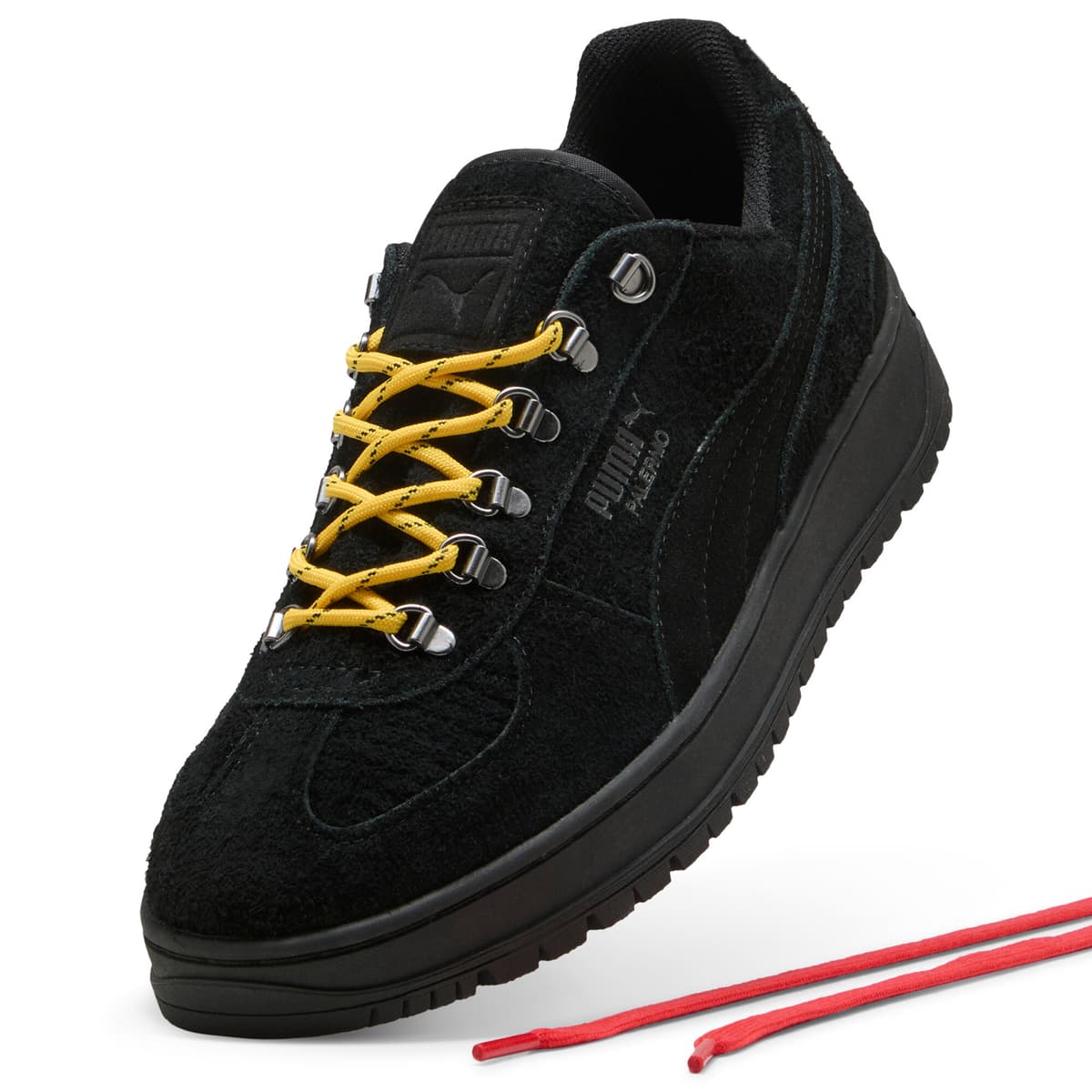 PUMA Palermo Alpino Fuzzy sneakers, Zwart/Geel, Maat 46 thumbnail 2