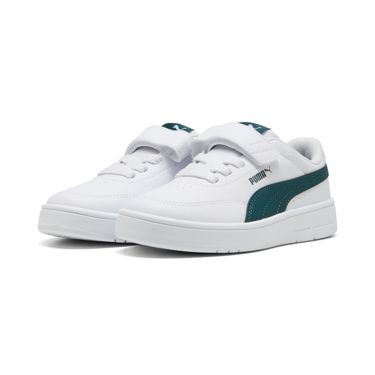 PUMA Court Classic Clean sneakers, Groen/Wit, Maat 32,5 thumbnail 6