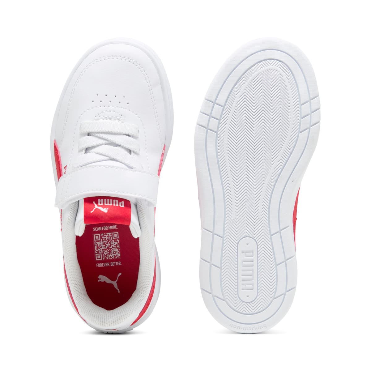 PUMA Court Classic Clean sneakers, Rood/Wit, Maat 32,5 thumbnail 4