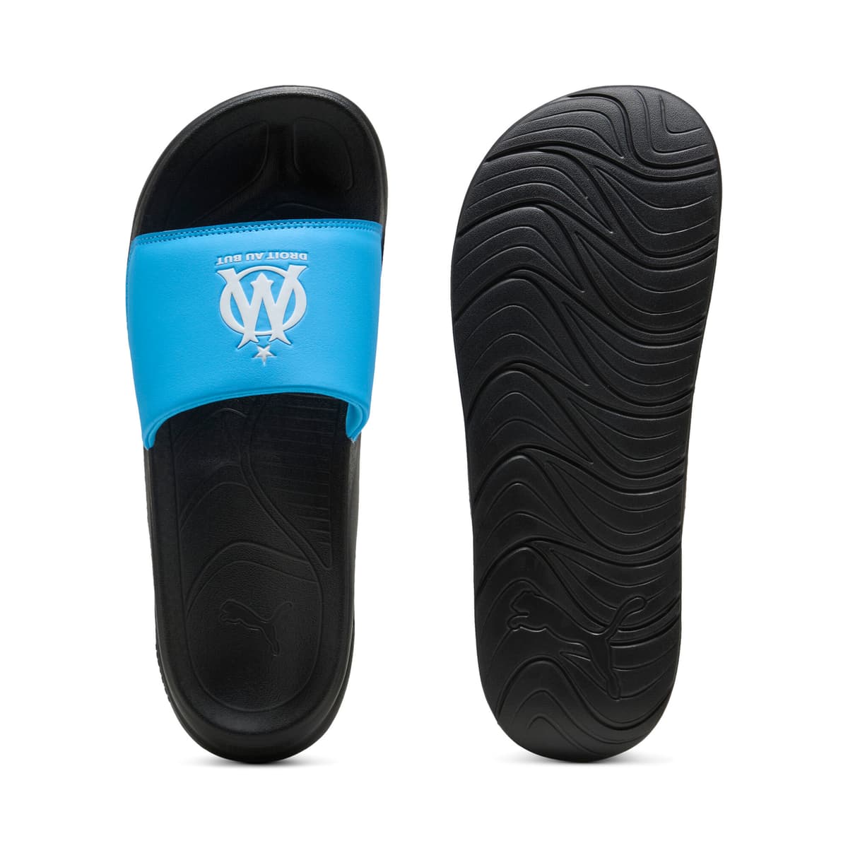 PUMA Softride Teamcat Olympique Marseille Uniseks, Blauw/Zwart/Wit, Maat 42