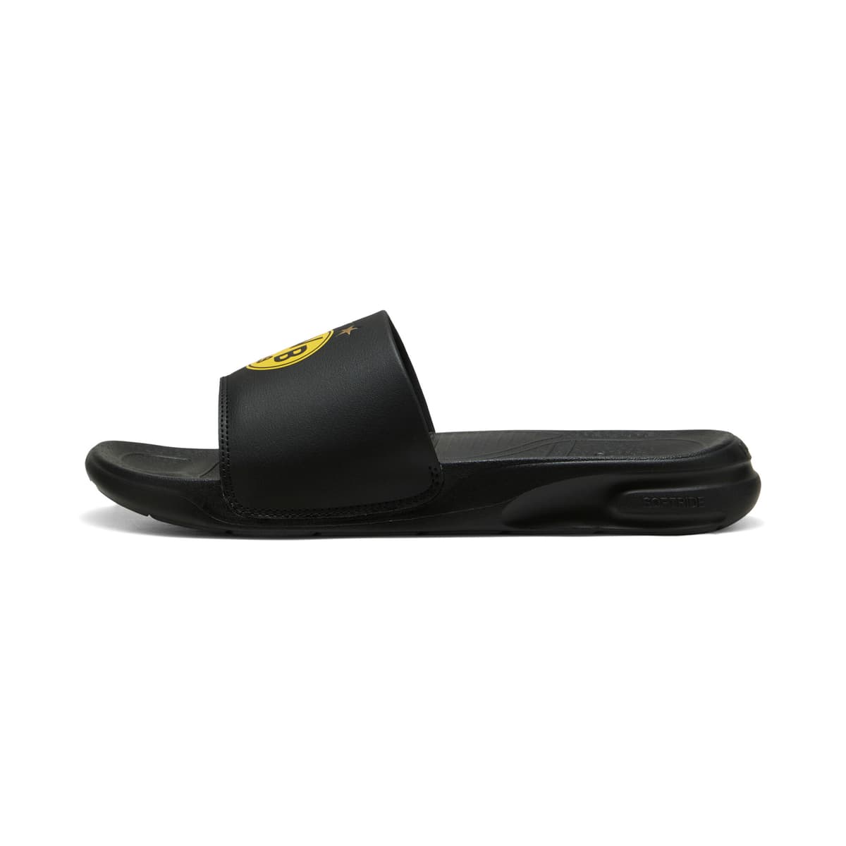 PUMA Softride Teamcat BVB badslippers uniseks, Zwart/Geel/Goud, Maat 40,5 thumbnail 4