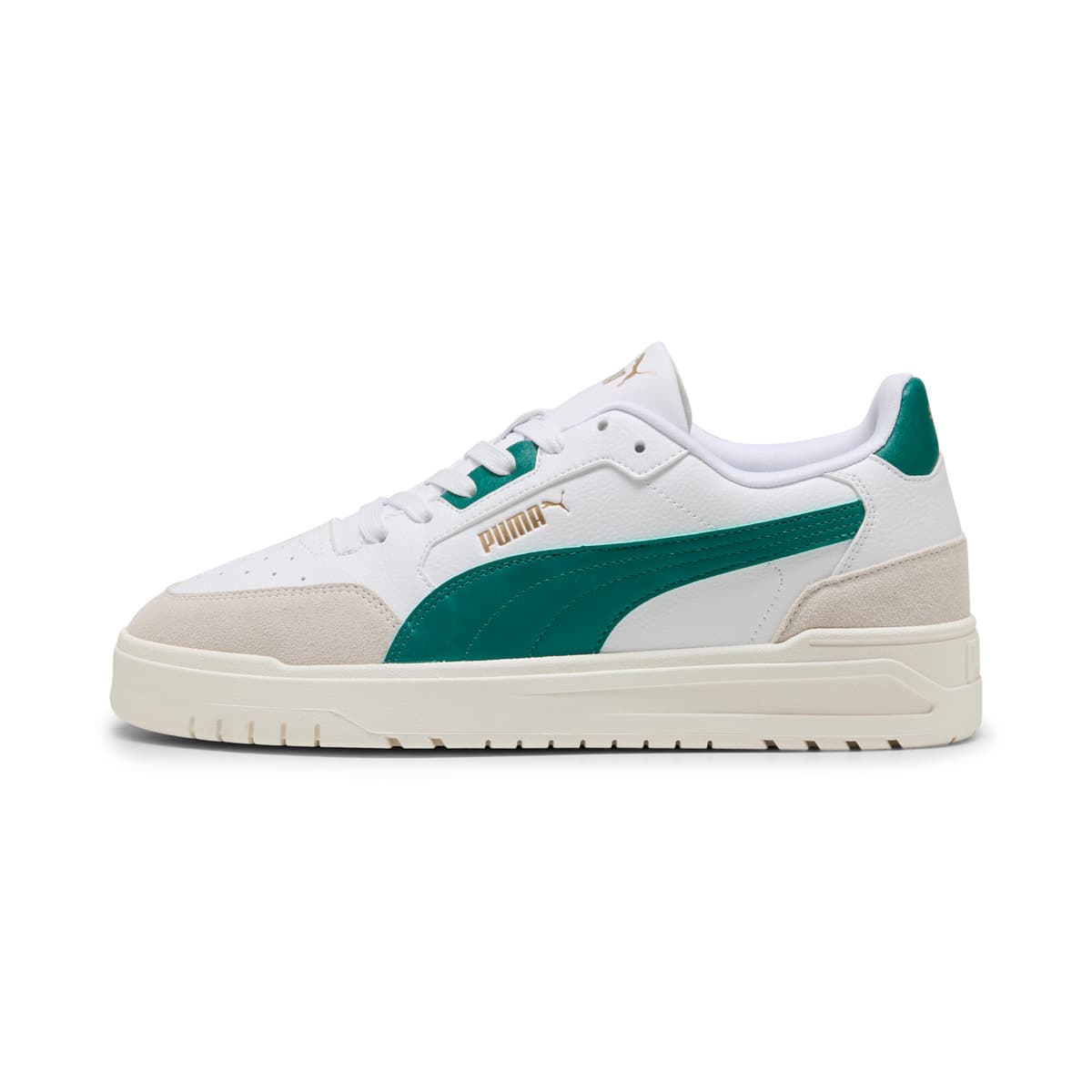 PUMA Shuffle Downtown uniseks sneakers, Groen/Grijs/Wit, Maat 47