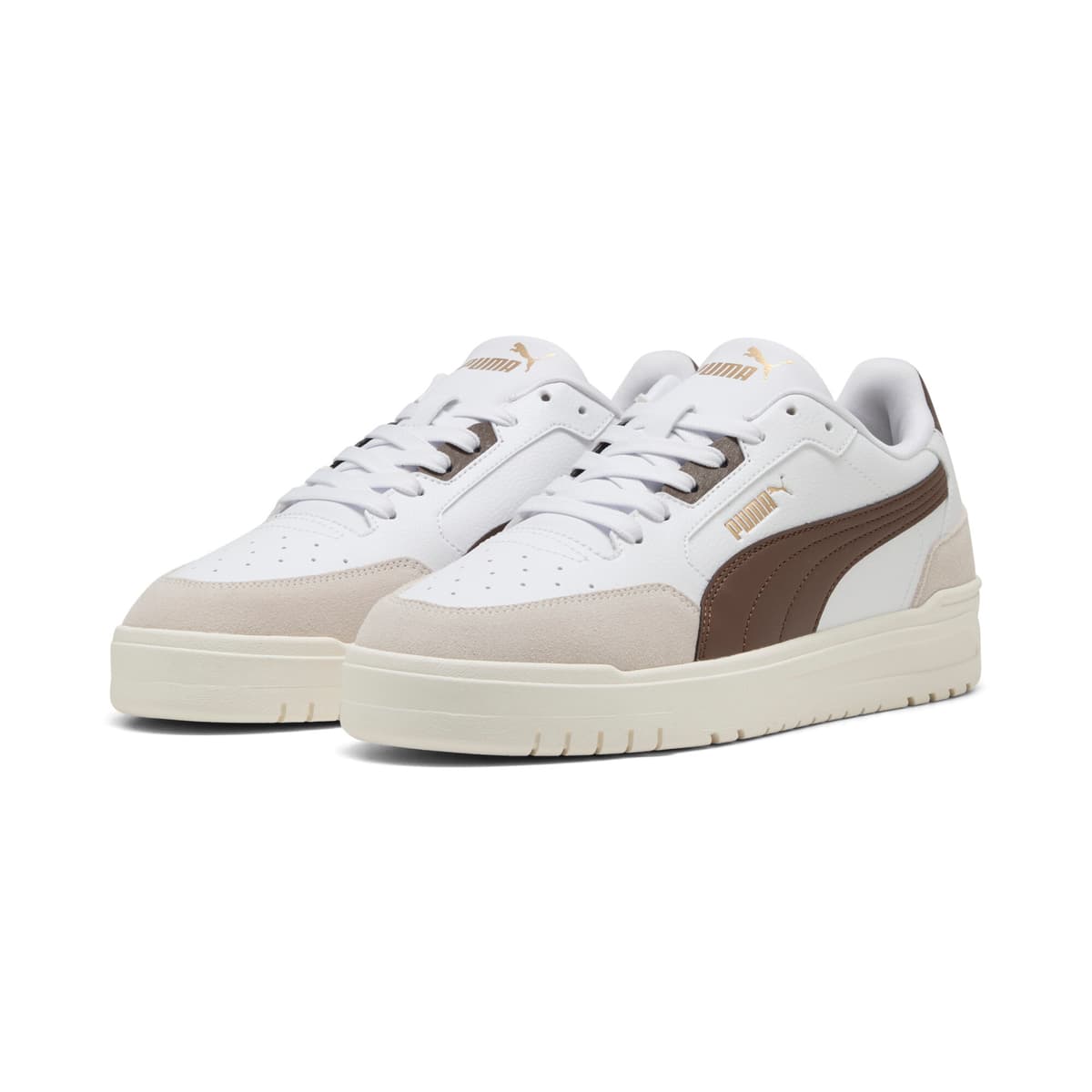 PUMA Shuffle Downtown uniseks sneakers, Grijs/Wit/Brons, Maat 38,5 thumbnail 6