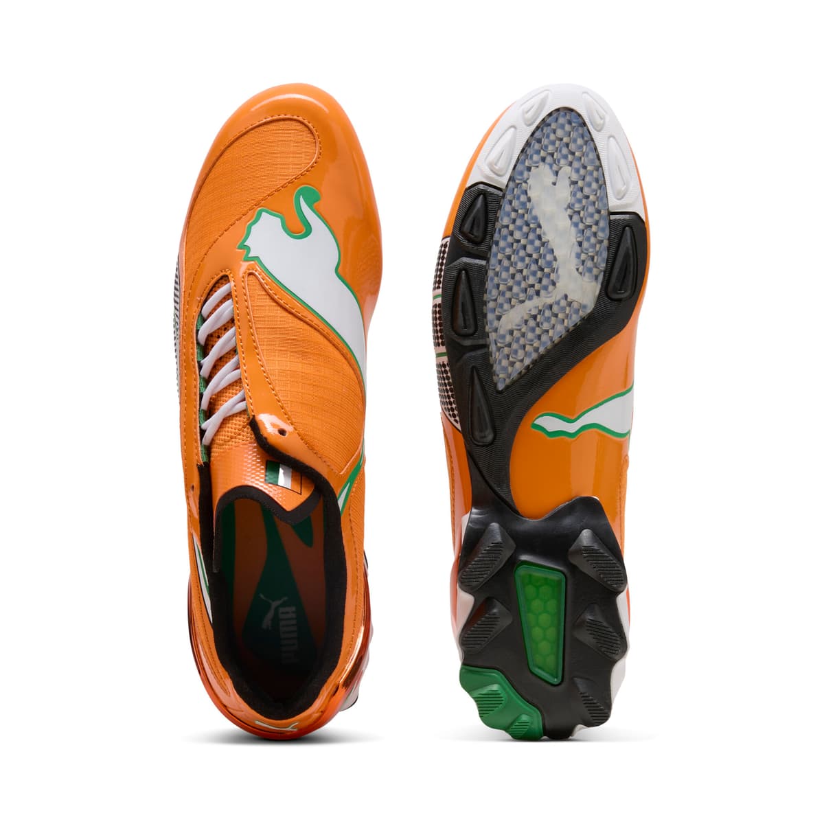 PUMA V-S1 TotalEnergies CAF Africa Cup of Nations sneakers Uniseks, Wit/Oranje, Maat 45 thumbnail 4