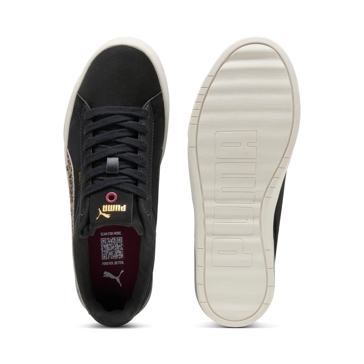 PUMA Jada Classic Animal Flair sneakers voor Dames, Zwart/Rood/Goud, Maat 38,5 thumbnail 4