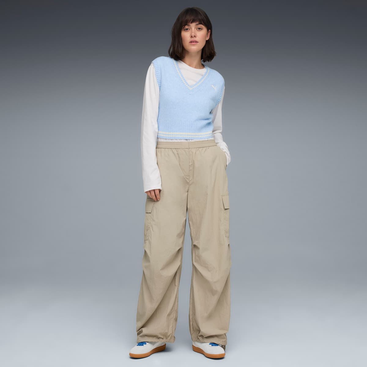 PUMA Palermo Laces sneakers voor Dames, Zilver, Maat 35,5 thumbnail 7