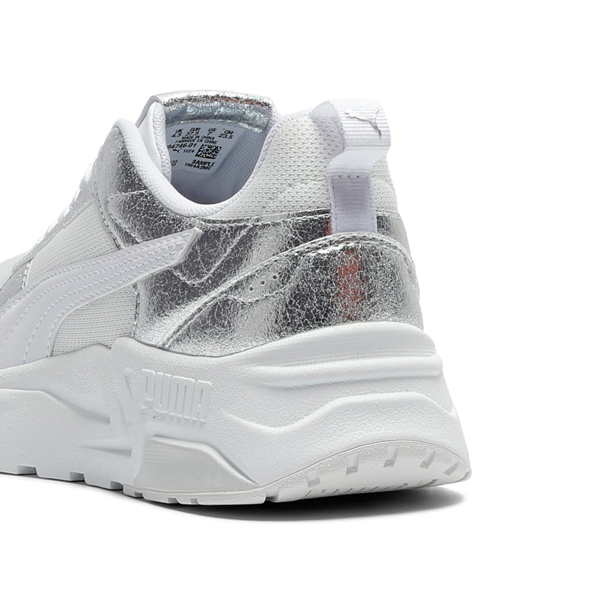 PUMA Trinity 2 Metallic Whisper sneakers voor Dames, Grijs/Wit/Zilver, Maat 37 thumbnail 5