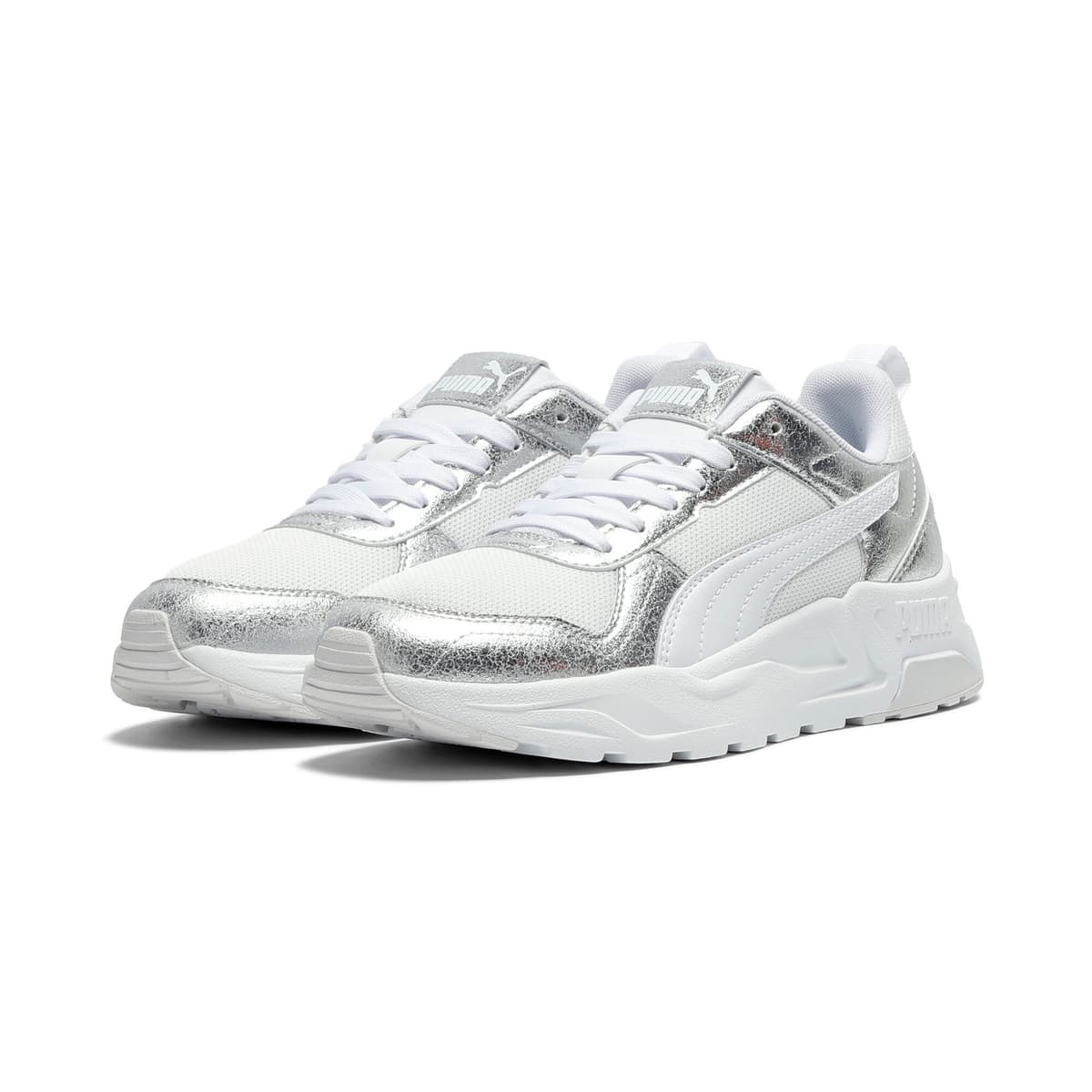 PUMA Trinity 2 Metallic Whisper sneakers voor Dames, Grijs/Wit/Zilver, Maat 37 thumbnail 6
