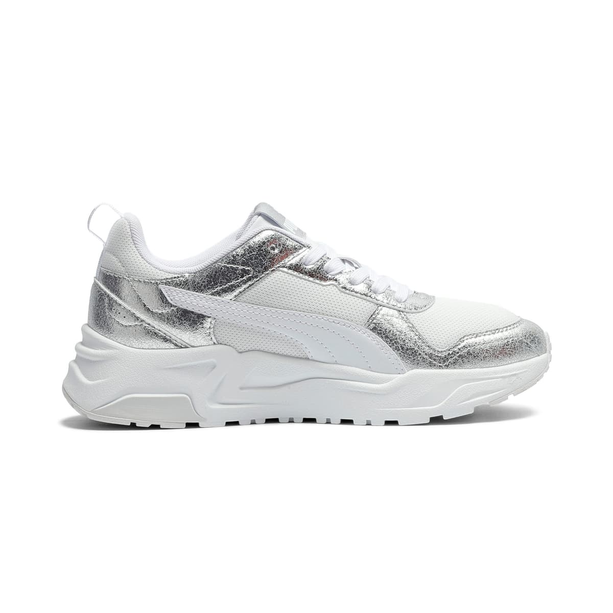 PUMA Trinity 2 Metallic Whisper sneakers voor Dames, Grijs/Wit/Zilver, Maat 37 thumbnail 3