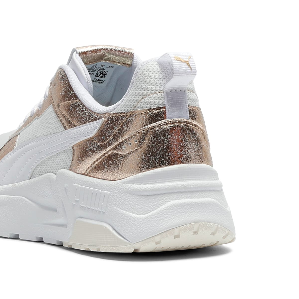 PUMA Trinity 2 Metallic Whisper sneakers voor Dames, Wit/Goud, Maat 41 thumbnail 5