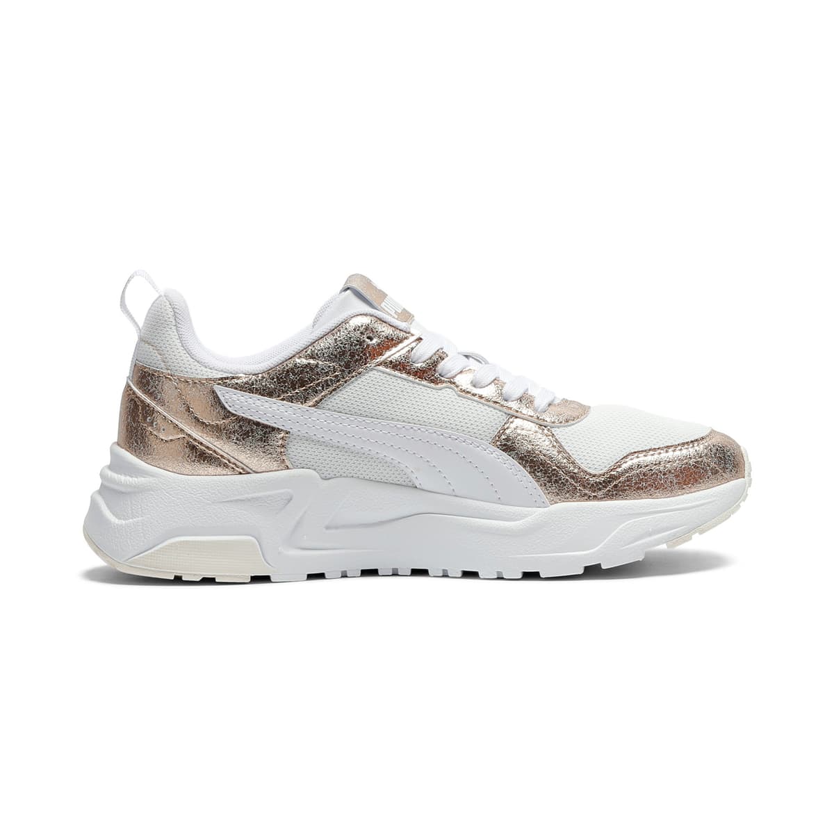 PUMA Trinity 2 Metallic Whisper sneakers voor Dames, Wit/Goud, Maat 41 thumbnail 3