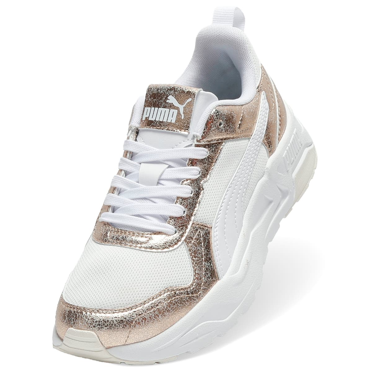 PUMA Trinity 2 Metallic Whisper sneakers voor Dames, Wit/Goud, Maat 41 thumbnail 2