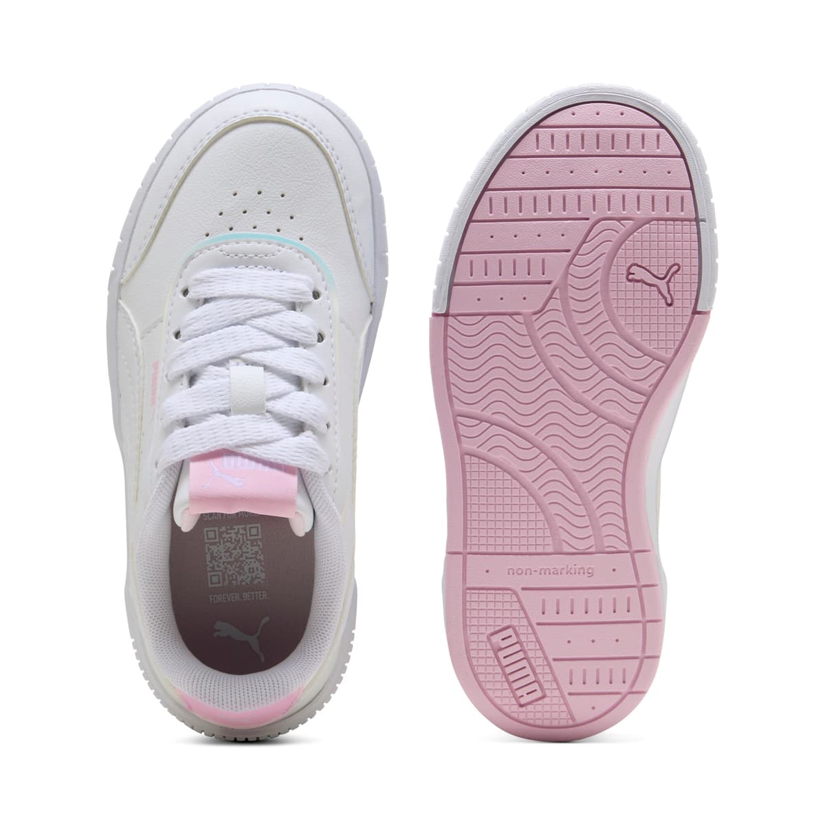 PUMA Carina Mia Holo sneakers voor Dames, Roze/Wit, Maat 31 thumbnail 4
