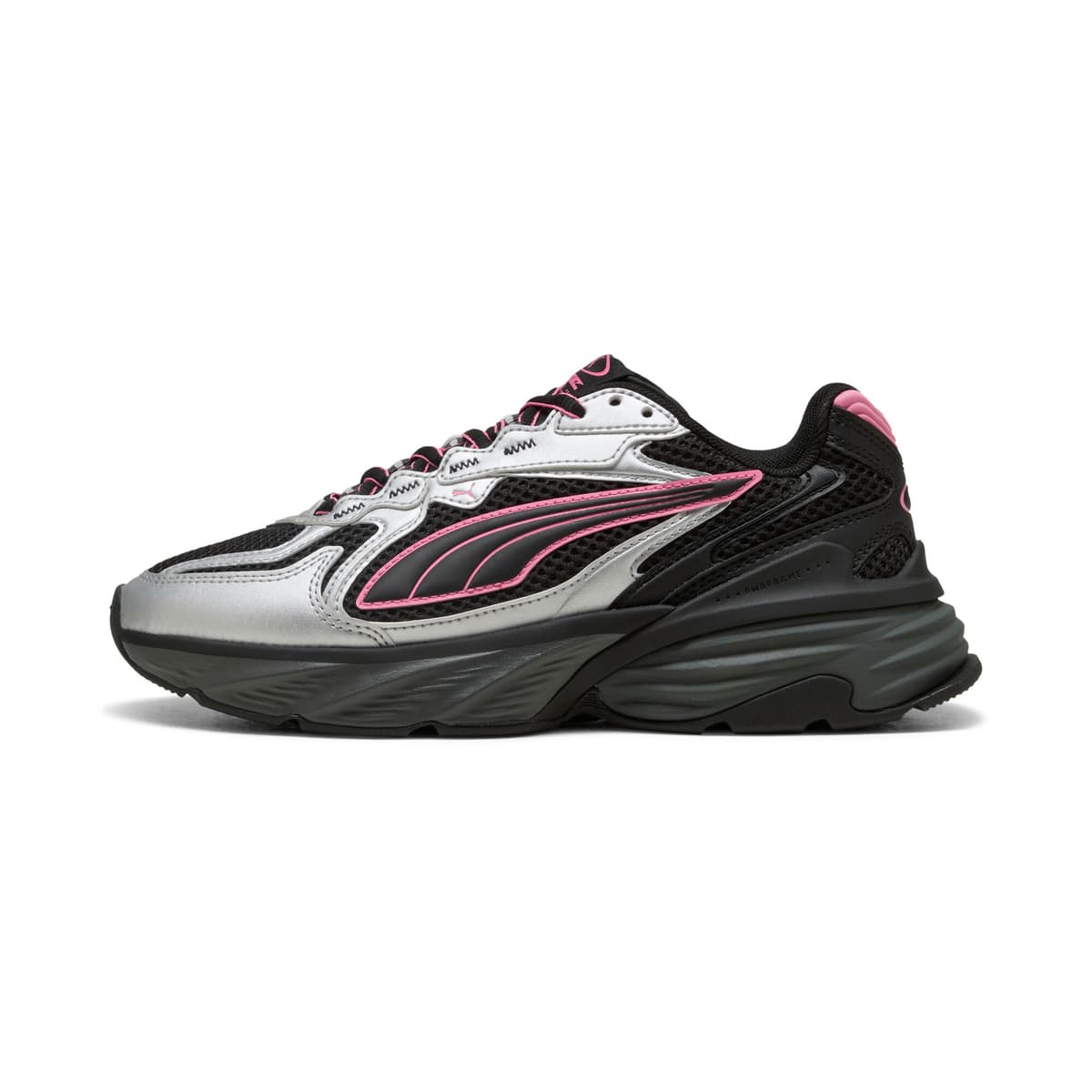 PUMA Fade sneakers uniseks, Zwart/Zilver, Maat 42,5