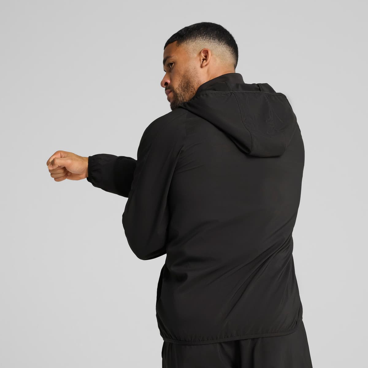 PUMA TAD TECH geweven top met volledige rits voor Heren, Zwart, Maat L thumbnail 5