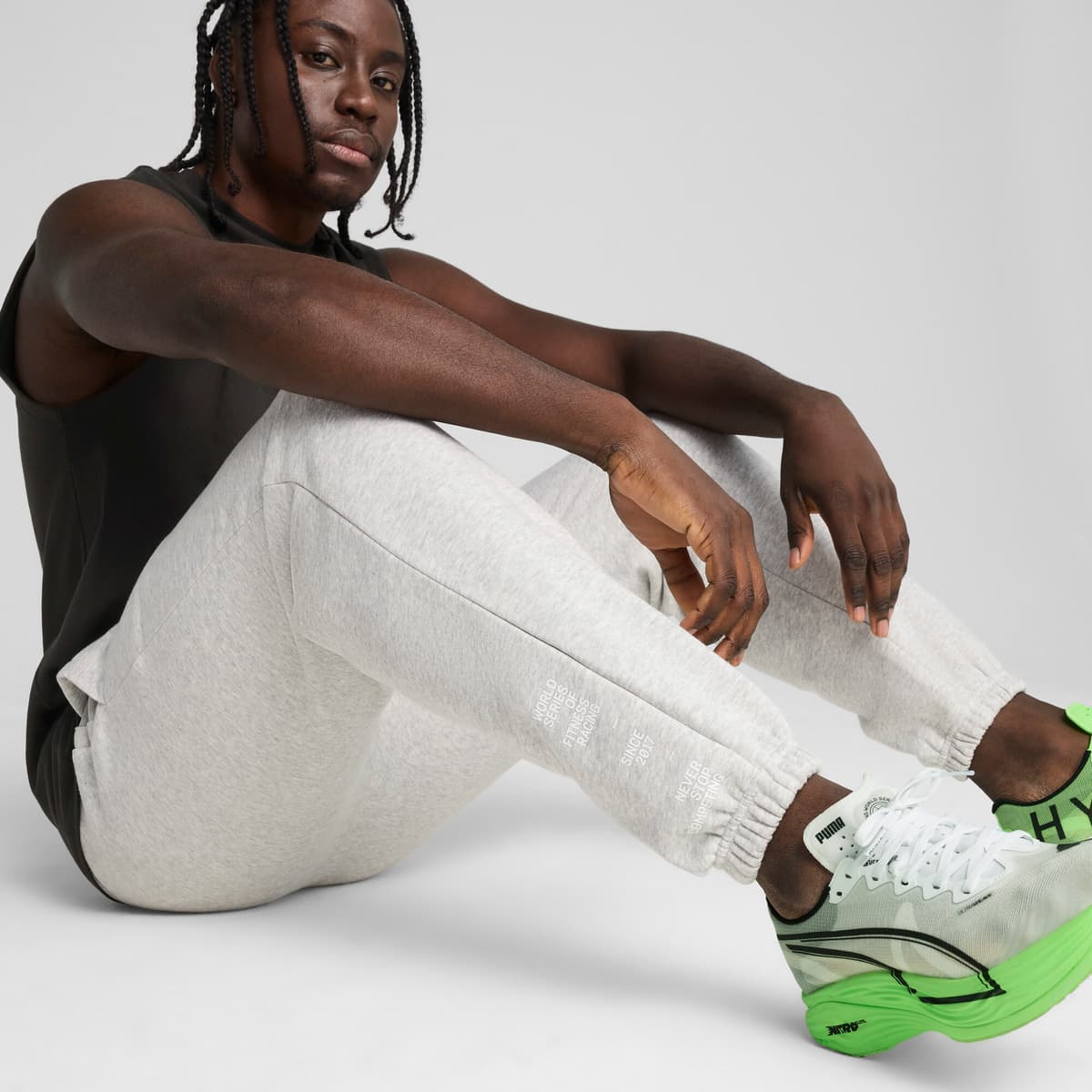 PUMA x HYROX fleece joggingbroek voor Heren, Grijs, Maat M thumbnail 4