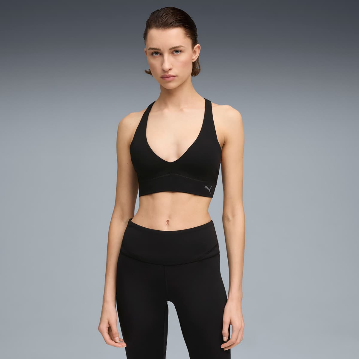 PUMA SHAPELUXE beha met diepe halslijn voor Dames, Zwart, Maat L